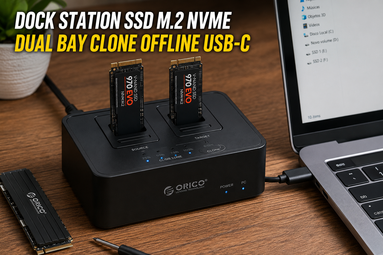 Dock Station SSD M.2 NVMe Dual Bay com Clone Offline Vale a Pena?